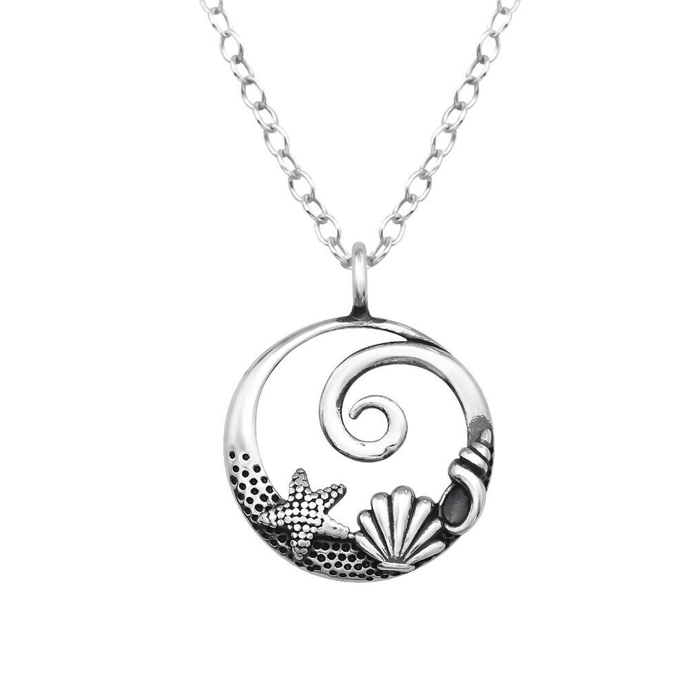 Sterling Silver Shell and Starfish Necklace